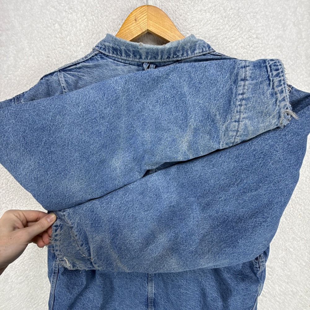 Carhartt Trucker Chore Jacket Aztec Pile Lined Mens Large JP1088 Darkstone Blue - Picture 12 of 16